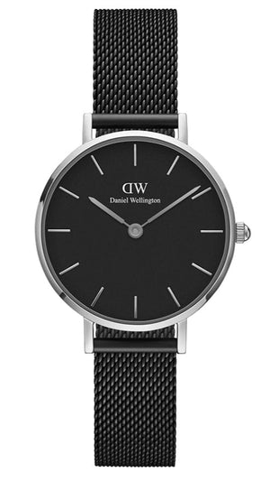 Daniel Wellington Petite Ashfield Black Dial Black Mesh Strap Watch For Women - DW00100246 Buy Now By Daniel Wellington