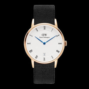Daniel Wellington Dapper Cornwall White Dial Black Nylon Strap Watch For Men - DW00100261 Buy Now By Daniel Wellington