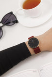 Daniel Wellington Classic Roselyn Black Dial Maroon Nylon Strap Watch For Women - DW00100273 Buy Now By Daniel Wellington