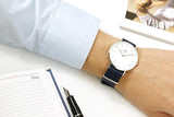 Daniel Wellington Classic Bayswater White Dial Blue NATO Strap Watch For Men - DW00100276 Buy Now By Daniel Wellington