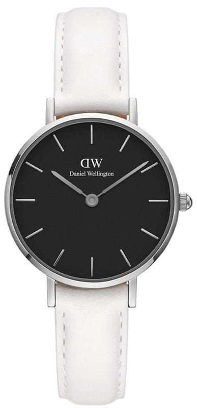 Daniel Wellington Classic Petite Bondi Black Dial White Leather Strap Watch For Women - DW00100284 Buy Now By Daniel Wellington
