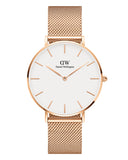 Daniel Wellington Petite Melrose White Dial Rose Gold Mesh Strap Watch For Women - DW00100305 Buy Now By Daniel Wellington