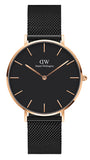 Daniel Wellington Petite Ashfield Black Dial Black Mesh Strap Watch for Women - DW00100307 Buy Now By Daniel Wellington