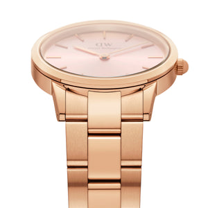 Daniel Wellington Iconic Donna Pink Dial Rose Gold Steel Strap Watch For Women - DW00100331 Buy Now By Daniel Wellington