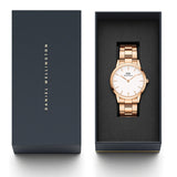 Daniel Wellington Iconic Link White Dial Gold Steel Strap Watch For Men - DW00100343 Buy Now By Daniel Wellington
