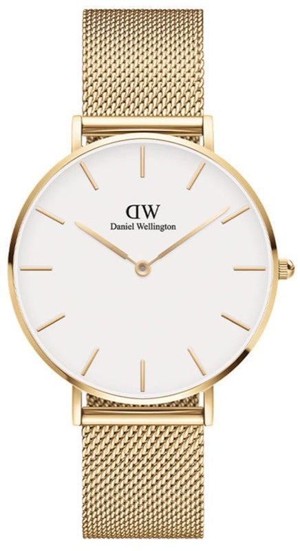 Daniel Wellington Classic Petite Evergold White Dial Gold Mesh Bracelet Watch For Women - DW00100346 Buy Now By Daniel Wellington