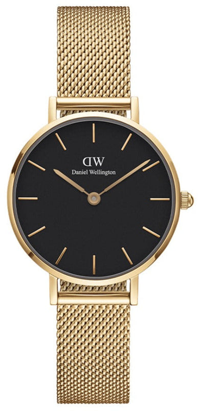 Daniel Wellington Classic Petite Evergold Black Dial Gold Mesh Bracelet Watch For Women - DW00100349 Buy Now By Daniel Wellington