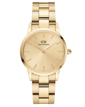 Daniel Wellington Iconic Link Unitone Gold Dial Gold Steel Strap Watch For Women - DW00100403 Buy Now By Daniel Wellington