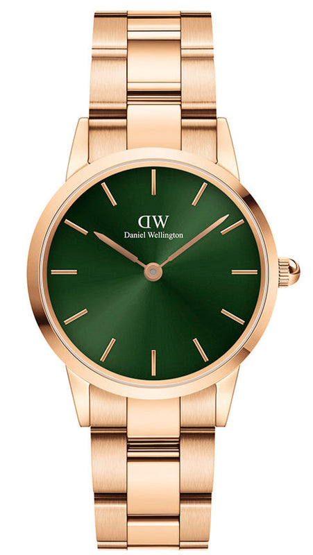 Daniel Wellington Iconic Link Emerald Green Dial Rose Gold Steel Strap Watch For Women - DW00100421 Buy Now By Daniel Wellington