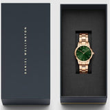 Daniel Wellington Iconic Link Emerald Green Dial Rose Gold Steel Strap Watch For Women - DW00100421 Buy Now By Daniel Wellington