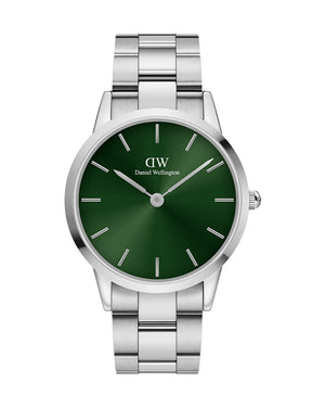 Daniel Wellington Iconic Link Emerald Green Dial Silver Steel Strap Watch For Men - DW00100427 Buy Now By Daniel Wellington