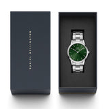 Daniel Wellington Iconic Link Emerald Green Dial Silver Steel Strap Watch For Men - DW00100427 Buy Now By Daniel Wellington