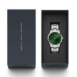 Daniel Wellington Iconic Link Emerald Green Dial Silver Steel Strap Watch For Men - DW00100427 Buy Now By Daniel Wellington