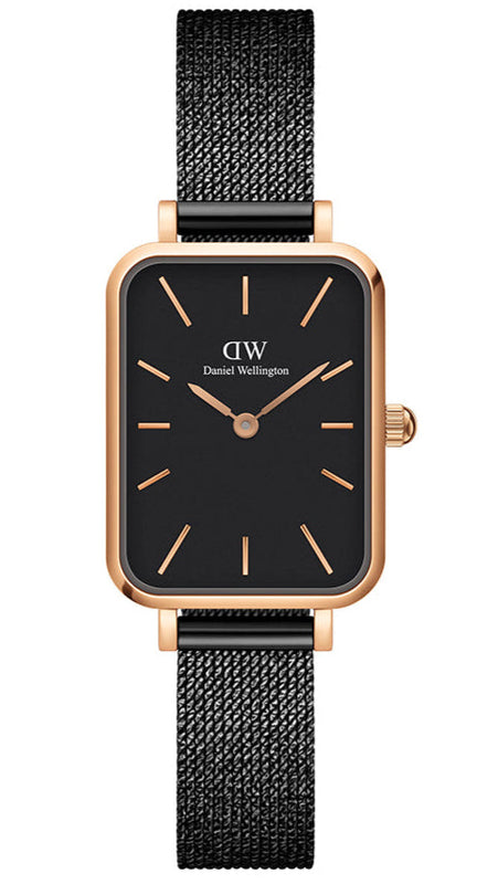 Daniel Wellington Quadro Ashfield Black Dial Black Mesh Strap Watch For Women - DW00100433 Buy Now By Daniel Wellington