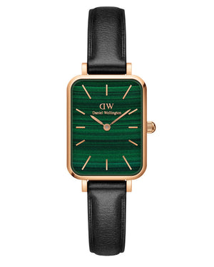 Daniel Wellington Quadro Pressed Sheffield Green Dial Black Leather Strap Watch For Women - DW00100439 Buy Now By Daniel Wellington