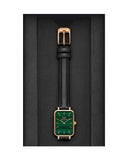 Daniel Wellington Quadro Pressed Sheffield Green Dial Black Leather Strap Watch For Women - DW00100439 Buy Now By Daniel Wellington