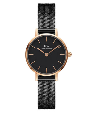 Daniel Wellington Classic Petite Pressed Ashfield Black Dial Black Mesh Bracelet Watch For Women - DW00100441 Buy Now By Daniel Wellington