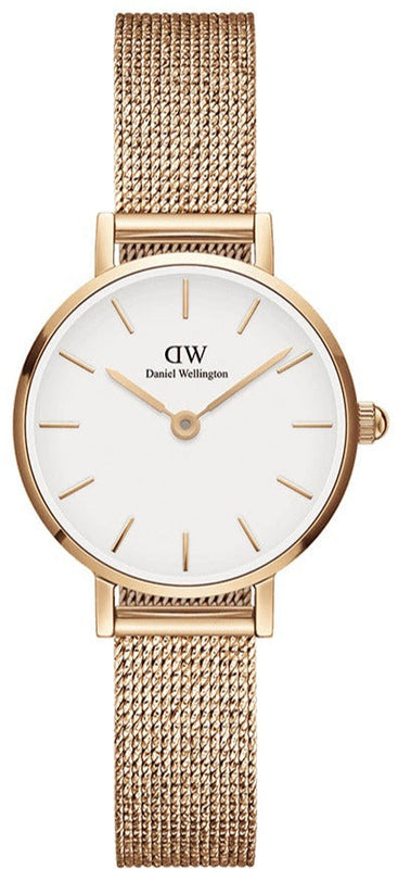 Daniel Wellington Petite Pressed Melrose White Dial Gold Mesh Bracelet Watch For Women - DW00100447 Buy Now By Daniel Wellington
