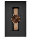 Daniel Wellington Petite Melrose Brown Dial Rose Gold Mesh Strap Watch For Women - DW00100477 Buy Now By Daniel Wellington