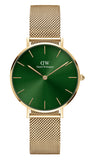 Daniel Wellington Petite Emerald Green Dial Gold Mesh Strap Watch For Women - DW00100480 Buy Now By Daniel Wellington