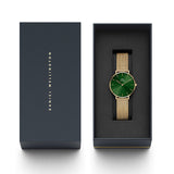 Daniel Wellington Petite Emerald Green Dial Gold Mesh Strap Watch For Women - DW00100480 Buy Now By Daniel Wellington