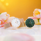 Daniel Wellington Petite Emerald Green Dial Gold Mesh Strap Watch For Women - DW00100480 Buy Now By Daniel Wellington