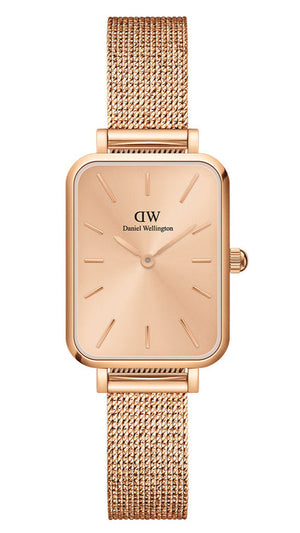 Daniel Wellington Quadro Unitone Rose Gold Dial Rose Gold Mesh Strap Watch For Women - DW00100484 Buy Now By Daniel Wellington