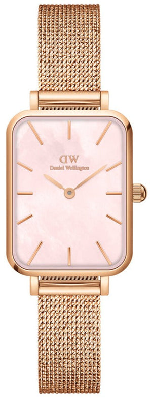 Daniel Wellington Quadro Pressed Melrose Pink Dial Pink Mesh Bracelet Watch For Women - DW00100510 Buy Now By Daniel Wellington