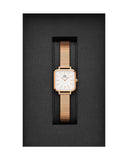 Daniel Wellington Quadro Studio White Dial Rose Gold Mesh Strap Watch For Women - DW00100517