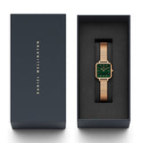 Daniel Wellington Quadro Studio Green Dial Rose Gold Mesh Strap Watch For Women - DW00100520 Buy Now By Daniel Wellington
