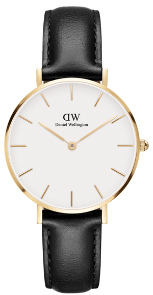 Daniel Wellington Classic Petite Sheffield White Dial Black Leather Strap Watch For Women - DW00100230 Buy Now By Daniel Wellington