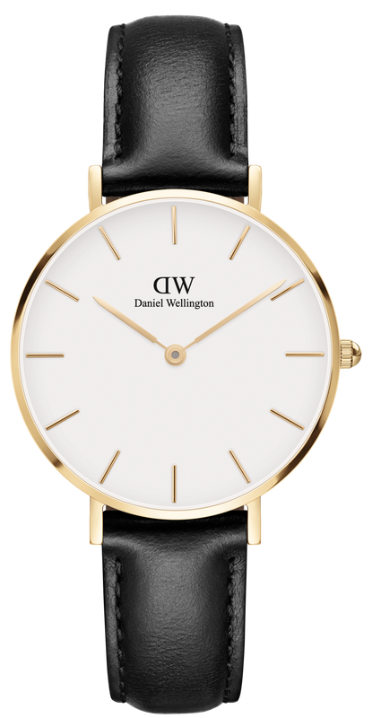 Daniel Wellington Classic Petite Sheffield White Dial Black Leather Strap Watch For Women - DW00100230 Buy Now By Daniel Wellington