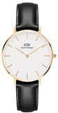 Daniel Wellington Classic Petite Sheffield White Dial Black Leather Strap Watch For Women - DW00100230 Buy Now By Daniel Wellington
