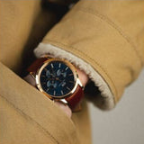 Daniel Wellington Iconic Chronograph Blue Dial Brown Leather Strap Watch For Men - DW00100639 Buy Now By Daniel Wellington