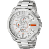 Diesel Mega Chief Chronograph White Dial Silver Steel Strap Watch For Men - DZ4328 Buy Now By Diesel