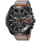 Diesel Mega Chief Chronograph Black Dial Brown Leather Strap Watch For Men - DZ4343 Buy Now By Diesel