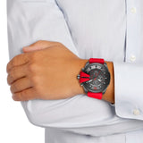 Diesel Mega Chief Chronograph Black Dial Red Silicone Strap Watch For Men - DZ4427 Buy Now By Diesel
