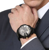 Diesel Mega Chief Chronograph Grey Dial Black Steel Strap Watch For Men - DZ4479 Buy Now By Diesel