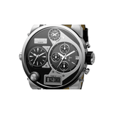 Diesel Mr Daddy Chronograph White Dial Black Leather Strap Watch For Men - DZ7125 Buy Now By Diesel