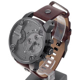 Diesel Little Daddy SBA Small Sized Grey Dial Brown Leather Strap Watch For Men - DZ7258 Buy Now By Diesel