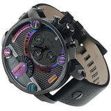 Diesel Badass Chronograph Anthracite Dial Black Leather Strap Watch For Men - DZ7270 Buy Now By Diesel