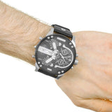 Diesel Mr Daddy Chronograph Black Dial Black Leather Strap Watch For Men - DZ7313 Buy Now By Diesel
