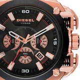 Diesel BAMF Chronograph Black Dial Black Leather Strap Watch For Men - DZ7346 Buy Now By Diesel