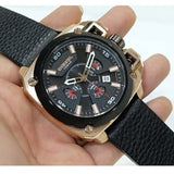 Diesel BAMF Chronograph Black Dial Black Leather Strap Watch For Men - DZ7346 Buy Now By Diesel