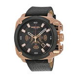 Diesel BAMF Chronograph Black Dial Black Leather Strap Watch For Men - DZ7346 Buy Now By Diesel