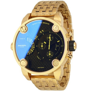 Diesel Mr Daddy Blue Dial Gold Steel Strap Watch For Men - DZ7347 Buy Now By Diesel