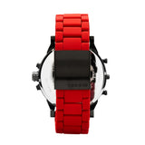 Diesel Mr Daddy 2.0 Chronograph Black Dial Red Silicone Strap Watch For Men - DZ7370 Buy Now By Diesel