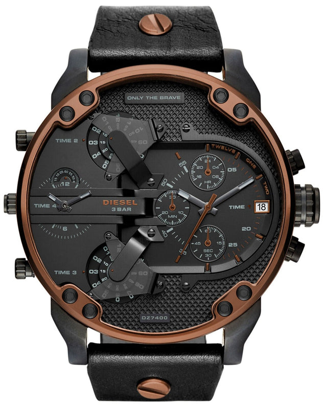 Diesel Mr Daddy 2.0 Chronograph Black Dial Black Steel Strap Watch For Men - DZ7400 Buy Now By Diesel