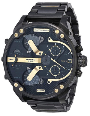 Diesel Big Daddy Chronograph Black Dial Black Steel Strap Watch For Men - DZ7312 Buy Now By Diesel