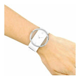 Calvin Klein Glam Transparent Dial White Leather Strap Watch for Women - K9423101 Buy Now By Calvin Klein
